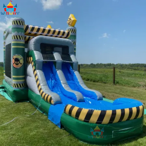 Château gonflable pour aire de jeux d'enfants en plein air avec toboggan, double piste, en PVC, installation facile, combo non toxique pour le plaisir - Product Image 3