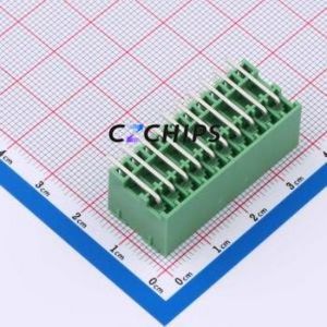 DB2ERHB-3.5-2*10P-GN Plug-in Terminal Block Bent Lead Through Hole,P=3.5mm Board-to-Board / Socket - Closed 2x10P 3.5mm Green - Product Image 2