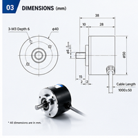 Encodeur Rotatif Optique Industriel RCC50S 6000PPR, Encodeur Incrémental 50mm pour Servomoteur d'Ascenseur, Fabricant OEM
