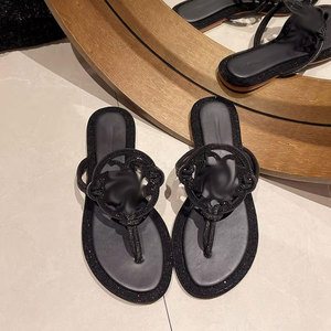 Sandalias Planas <span class=keywords><strong>de</strong></span> <span class=keywords><strong>Playa</strong></span> Casuales para <span class=keywords><strong>Mujer</strong></span>, Diseño Veraniego con Pedrería, <span class=keywords><strong>Chanclas</strong></span> Abiertas al por Mayor - Product Image 3