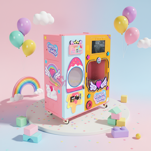 Machine à Barbe à Papa Automatique High-Tech pour Petites Entreprises, Distributeur de Jeux à Monnayeur, Variété de Saveurs, Motifs Floraux - Product Image 1