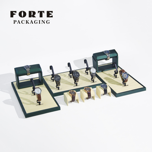 Forte lujo joyería pantalla Mdf microfibra reloj soporte azul hombres reloj pantalla moda lujo mujer reloj pantalla - Product Image 5