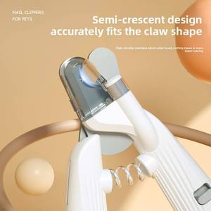2025 Hot Selling LED Light Luxury Simple <b>Pet</b> Nail <b>Clippers</b> Cats Battery-Powered Easy Cleaning Grooming Durable Stainless Steel - Product Image 4