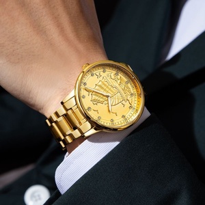 Luxury Gold Men's <b>Automatic</b> Watch 3D Sailing Boat Embossed Dial Stainless Steel Waterproof Luminous Business <b>Wristwatch</b> - Product Image 6