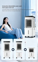 Enfriador de Aire Móvil Eléctrico con Refrigeración por Agua, Ventilador Evaporativo de Bajo Consumo, Almohadilla de Enfriamiento Reforzada para Uso Comercial en Interiores y Autocaravanas