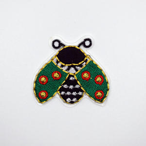 Piccolo panno applique pieno ricamato patch personalizzato colorato modello animale scarabeo in ferro decorativo su ricamo patch insetto - Product Image 5