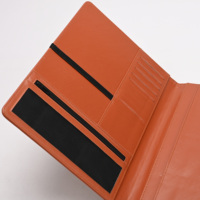 Carpeta de Presentación de Cuero Duradera con Logotipo Personalizado, A5/A4, con Bolsillo con Cremallera, Ranuras para Tarjetas y Portaplumas, Diseño Personal