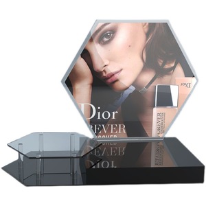 Custom Hexagonal Acrylic <b>Display</b> <b>Rack</b>, Countertop Cosmetic Showcase with Picture Frame for Beauty Store - Product Image 6