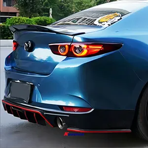 For MAZDA 3 2019-2023 R Style Rear Bumper Trunk Spoiler Wing Lip Carbon Fiber