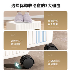 Bac de rangement portable à roulettes pour livres, pour étudiants, rectangulaire, couleur unie, sans couvercle, type sur pied avec roulettes, 2024 Wenzhou - Product Image 2