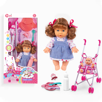 Poupées fille habillage en silicone pour bébé 9 pouces 4 sons personnalisées Poupée Poussette Accessoires Faire semblant de jouer Jouets pour enfants filles
