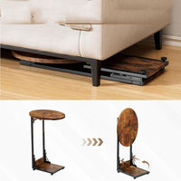 Table basse en bois moderne de petite taille pour salon - Table d'angle avec étagère de rangement pour usage domestique