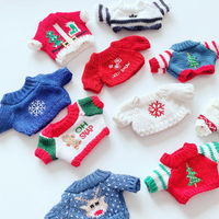 Sweater Mini Boneka Gaya Natal untuk Pakaian Boneka DIY Mainan Edukatif Dekorasi Mainan Mini Gaya Pakaian Boneka Plush 20cm