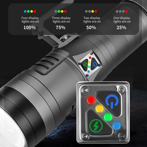 高ルーメン60w懐中電灯32000mah 45690リチウム電池トーチ長時間屋外で動作強力な充電式懐中電灯 - Product Image 4