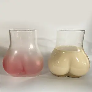 Vaso de cóctel 450mL hecho a mano divertido lindo culo vaso de cristal café jugo cerveza bebida taza