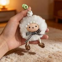 Vente en gros Nouveaux porte-clés créatifs en peluche d'agneau mignons, pendentifs pour sacs de filles, accessoires de poupée, petits cadeaux