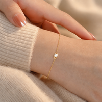 Bracelet personnalisé en argent sterling 925 avec zircone cubique, plaqué or 18 carats, chaîne fine minimaliste, bijoux OEM en gros