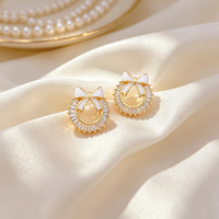 Parure de bijoux en cristal plaqué or 18 carats, motif couronne de Noël et nœud émaillé, collier et boucles d'oreilles, hypoallergénique, cadeau pour femme 2026
