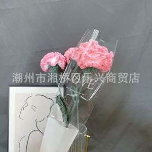 Bouquet de carnations au crochet fait main, tissé à la main, pour la fête des mères, cadeau pour amoureux et petite amie - Product Image 4