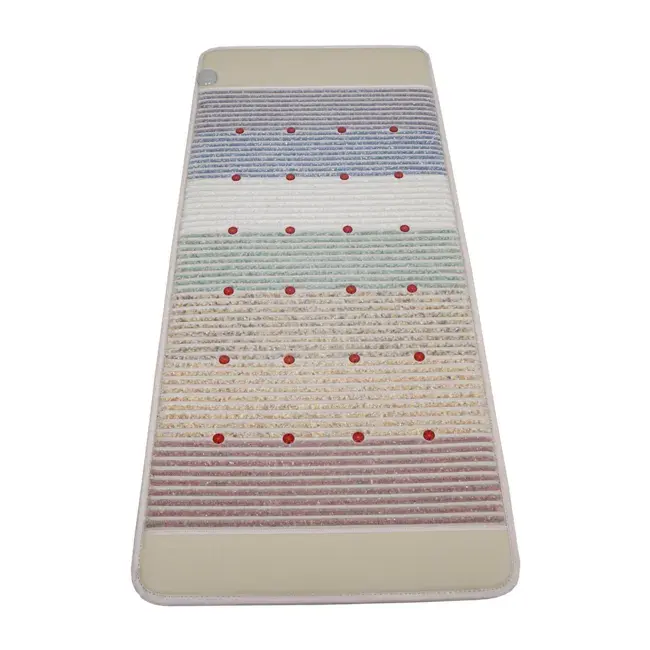 Aangepaste Pemf Therapie Amethist Kristal Infrarood Chakra Mat Met Led Foton Licht Jade Toermalijn Edelsteen Matras