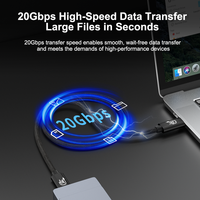 Cable USB Tipo C ULT-unite con revestimiento trenzado y chapado en oro, carga rápida de 240W, cable de datos de 20Gbps, compatible con visualización de video 4K a 60Hz