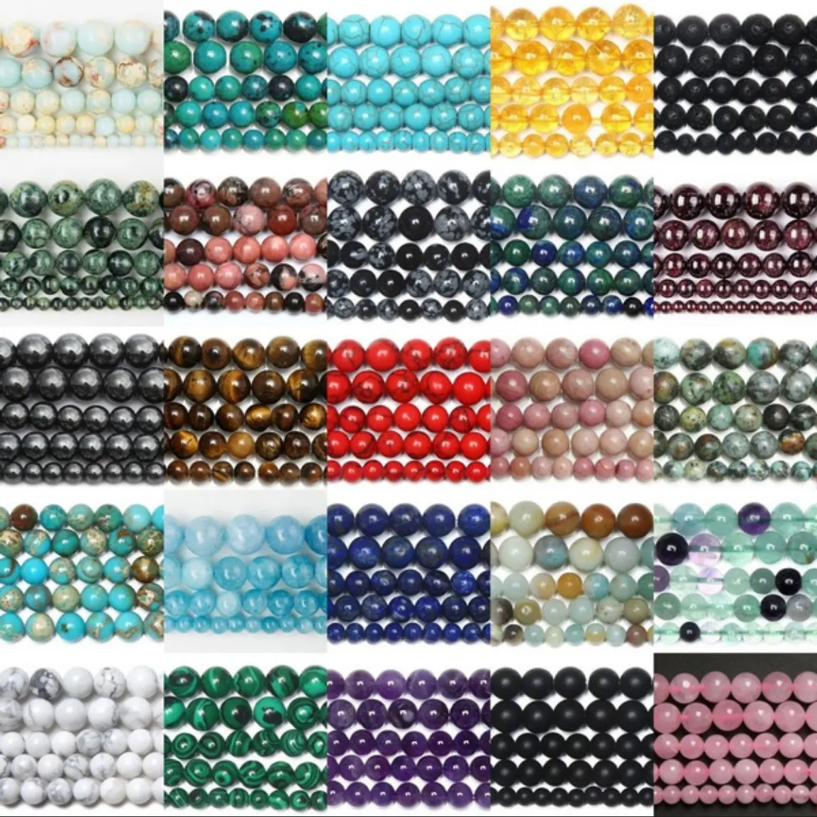 4mm/6mm/8mm/10mm Round Lava Amazonite Turquoise Amethyst Tiger Eye Stone Natural Gemstone Loose Beads for Jewelry Making