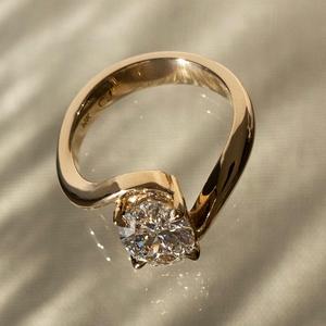 Nhẫn kim cương tổng hợp vàng 14K màu D, cấp VVS, chứng nhận IGI, kim cương nhân tạo CVD HPHT, nhẫn đính hôn kim cương mọc trong phòng thí nghiệm - Product Image 2