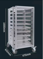 Chariot à 12, 15 ou 18 niveaux en acier inoxydable pour plaques de cuisson, avec roues et support, pour la cuisson du pain et le séchage des légumes