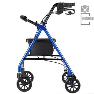 Déambulateur à quatre roues en alliage d'aluminium avec siège pour personnes âgées, pliable et portable, aide pour les courses - Product Image 1