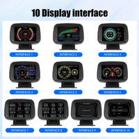 Compteur intelligent multifonction pour voiture, scanner électronique OBD2+GPS, navigation automobile, compteur de vitesse, écran LCD HUD (Head-up Display)