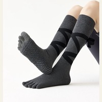 Chaussettes de compression en coton à cinq doigts pour yoga, antidérapantes, qualité supérieure, vente en gros d'usine, pour studio, maison, danse et ballet