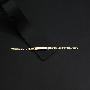 Bracelet en laiton plaqué or 14 carats pour <span class=keywords><strong>bébé</strong></span>, chaîne Figaro, personnalisable avec numéro, nom ou initiales, cadeau d'anniversaire, vente en gros de bijoux tendance CM - Product Image 2