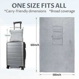 Custom Logo Travel Blanket Foldable Storage Outdoor Portable Throw Blanket Manufacturer Flannel Cross-border Airplane Blanket - Product Image 4