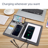 Chargeur intelligent personnalisé A5 grand cahier A6 bloc-notes balle en cuir Journal livre impression souple PVC/PP couverture Power Bank cadeau