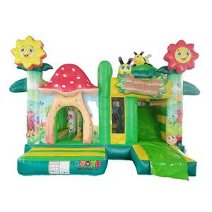 Château gonflable combiné KUOYE pour fête de printemps, château gonflable à fleurs, château gonflable à abeilles avec toboggan pour enfants - Product Image 1