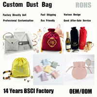 Kantong Serut Beludru Lembut Hijau Tua Logo Kustom Desain Italia dengan Hardware Berkualitas, Tas Penyimpanan Hadiah untuk Parfum, Tas Pakaian Dalam Bahan Suede Imitasi