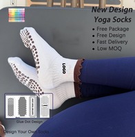 Chaussettes de yoga professionnelles personnalisées, chaussettes de yoga de fitness, chaussettes de yoga de style mignon et premium