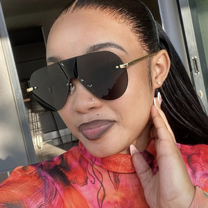 Gafas de Sol de Diseño de Marca a la Moda, Montura Metálica Extra Grande, Sin Aro, UV400, para Mujer, Únicas, de una Pieza, Estilo Punk, Tendencia 2026 - Product Image 1