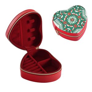 Caja de Joyería de Cuero PU con Logotipo Personalizado al por Mayor, Estampado Floral Geométrico, Organizador de Viaje - Product Image 3