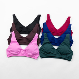 <span class=keywords><strong>Reggiseno</strong></span> sportivo da donna con scollo a V e <span class=keywords><strong>schiena</strong></span> <span class=keywords><strong>scoperta</strong></span>, top senza cuciture per palestra, yoga, crop top con imbottiture rimovibili e push-up - Product Image 2