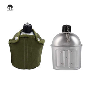 Botellas de Agua de Aluminio al por Mayor, Color Verde Oliva, con Bolsa de Algodón - Product Image 6