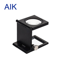 Good Price Mini Three-Folding 15X Magnifier Zinc Alloy Magnifier Magnifying Glass with Scale for Textile Optic