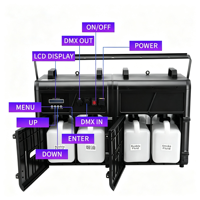 Machine à bulles de fumée LED électrique étanche à 4 têtes pour extérieur, lanceur d'effets de scène DMX 8 canaux pour mariages et fêtes