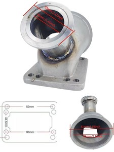2.5" Vband 90 Derajat T3/T4 Stainless Steel TURBO ELBOW dengan Tial Wastegate 38mm Mvs Flange - Product Image 3