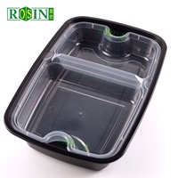 Kotak Makan Bento 2 Lapis Sekali Pakai Ramah Lingkungan, Dapat Digunakan di Microwave, Wadah Makanan Plastik untuk Bawa Pulang, Baki Sisipan untuk Persiapan Makanan