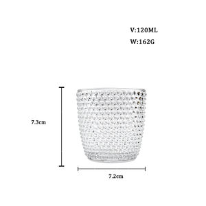 Vasos de Vidrio Boho Transparentes con Relieve de 120 ml, Duraderos, para Cocina, Bar, Fiestas, Whisky, Vodka, Licores, Cerveza, Jugo, Leche - Product Image 2