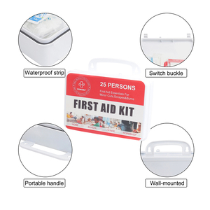 Kit de premiers soins médicaux étanche pour 25 personnes boîte poignée en plastique trousse de premiers soins d'urgence pour la maison, le bureau, l'école, l'extérieur, l'usine - Product Image 2