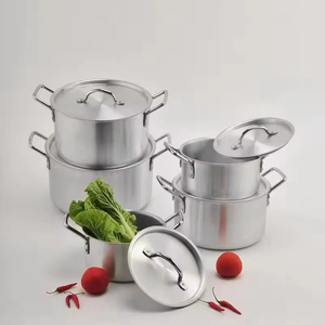Juego de ollas de aluminio engrosado para cocina transfronteriza, 5 piezas, 14-26 cm, olla para sopa con tapas, juego de accesorios de 7 piezas - Product Image 3