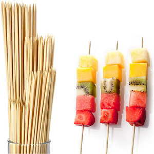 Baguettes de brochettes en bambou jetables pour barbecue, outils ronds résistants à la chaleur de 50cm emballés dans un sac - Product Image 5