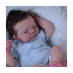 Muñeca Bebé <span class=keywords><strong>Reborn</strong></span> de Silicona Suave de 49 cm, <span class=keywords><strong>con</strong></span> Cuerpo de Tela, Tacto Realista, <span class=keywords><strong>con</strong></span> Cabello, Juguete para Niñas - Product Image 1